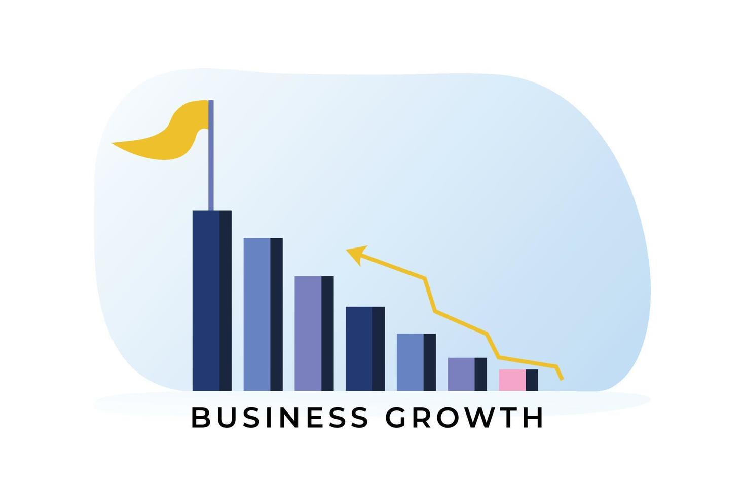 Business growth steps chart arrow vector illustration