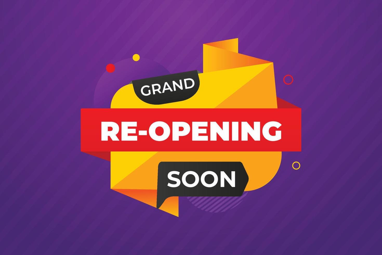 Grand re-opening soon banner design vector