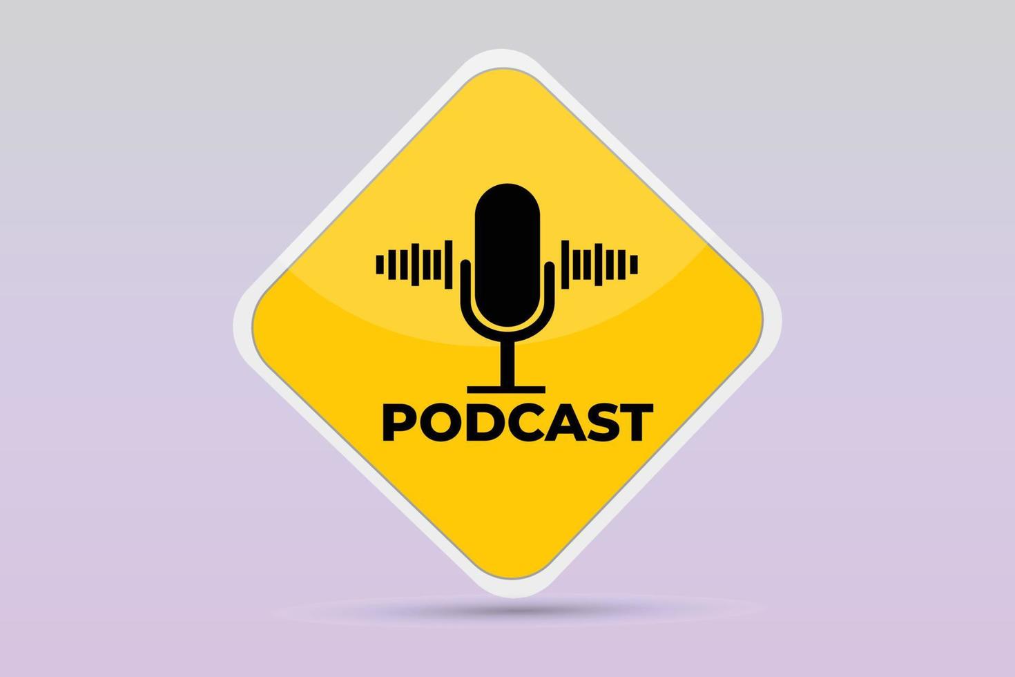 Vector podcast radio icon microphone