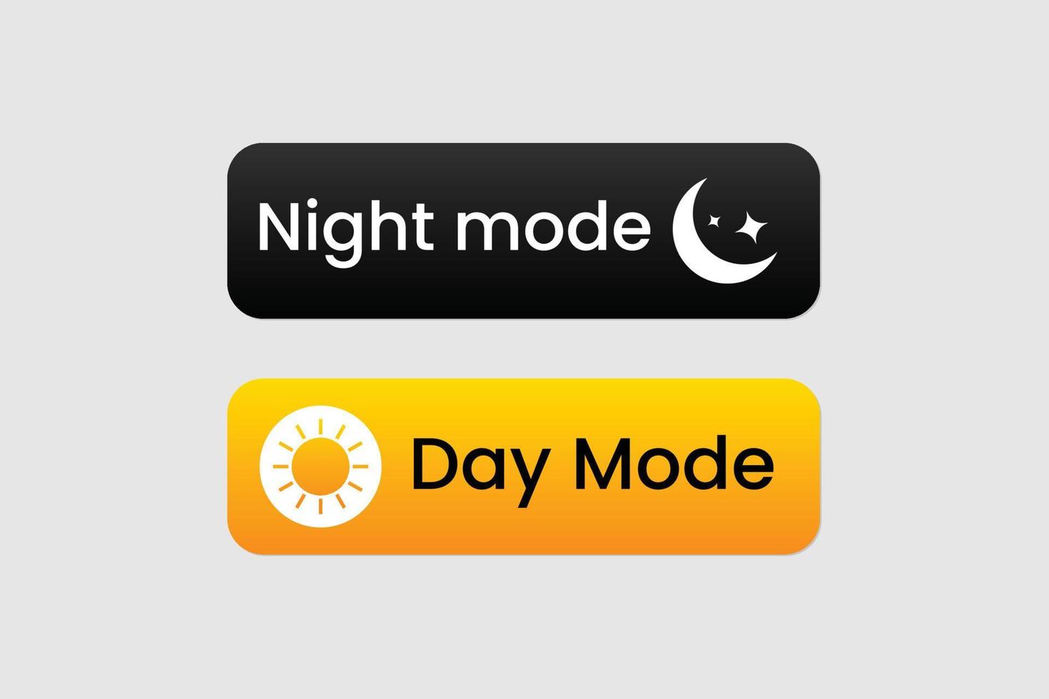 Day and night mode on and off button design. vector