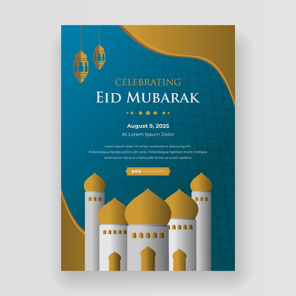 Islamic eid celebration poster vector