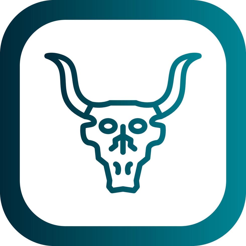 Bull Skull Vector Icon Design