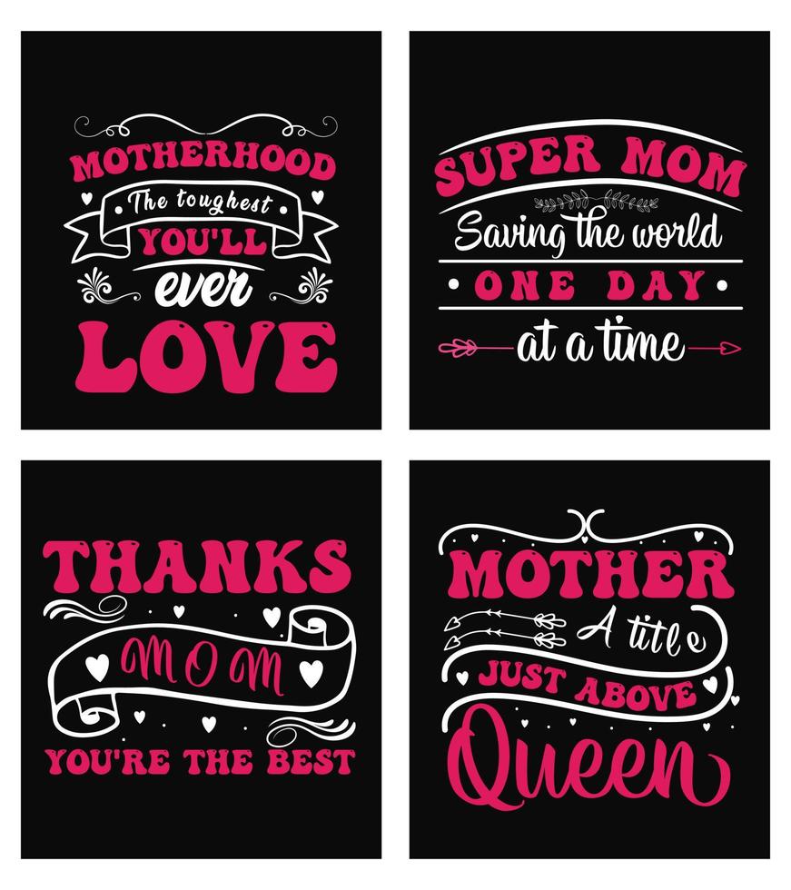 Vector mothers day typography lettering quotes designs bundle for tshirt