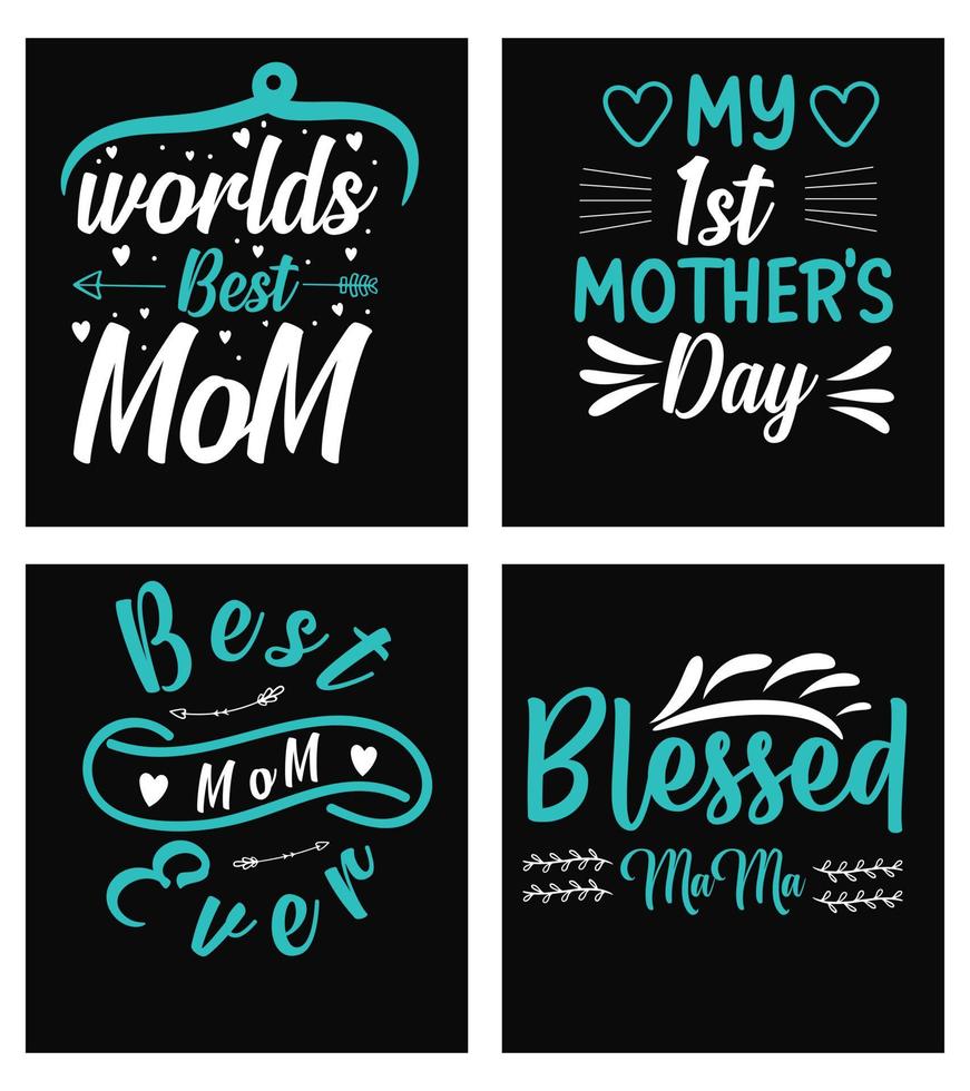 Vector mothers day typography lettering quotes designs bundle for tshirt