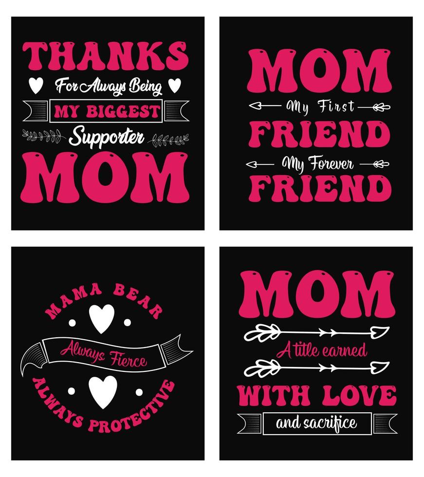 Vector mothers day typography lettering quotes designs bundle for tshirt