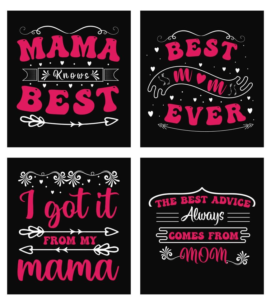 Vector mothers day typography lettering quotes designs bundle for tshirt