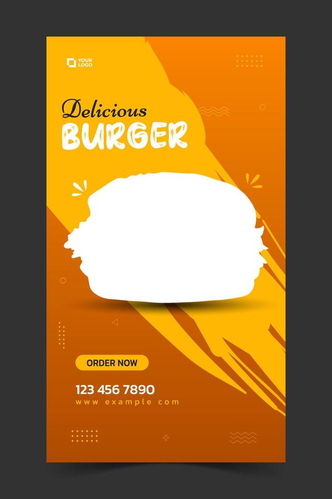 Food instagram story post template design. Suitable for Social Media Post Restaurant and culinary promotions. Set of editable sales banners. vector