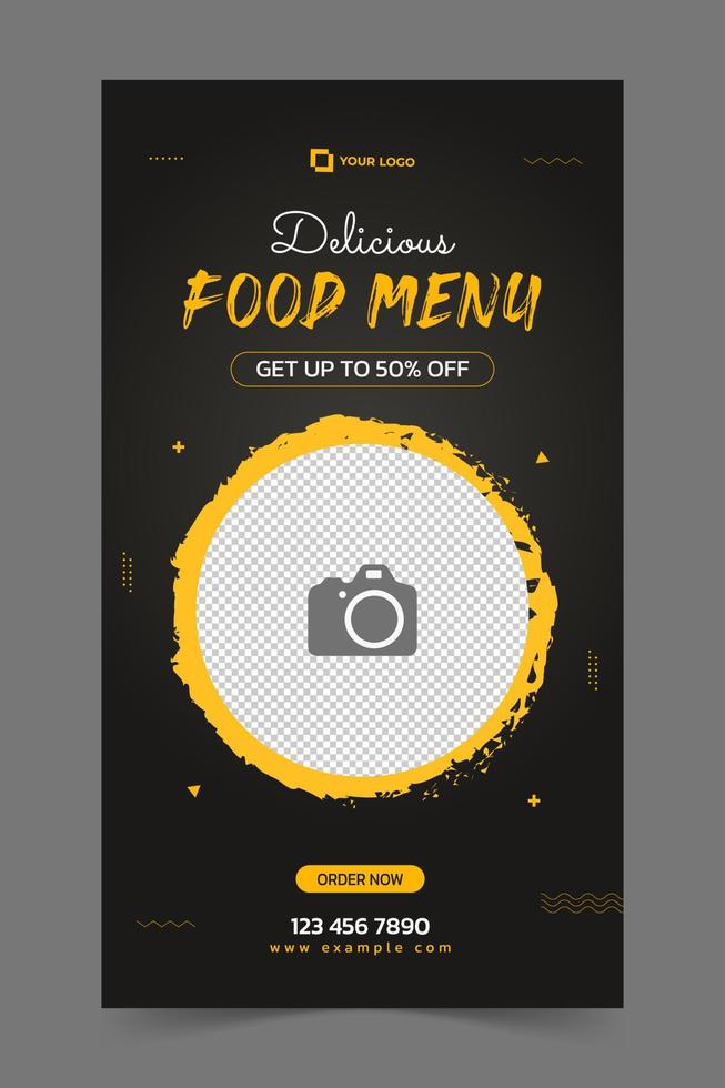 Special Ramadan menu Instagram story template, Ramadan Instagram story, banner for food product promotion vector