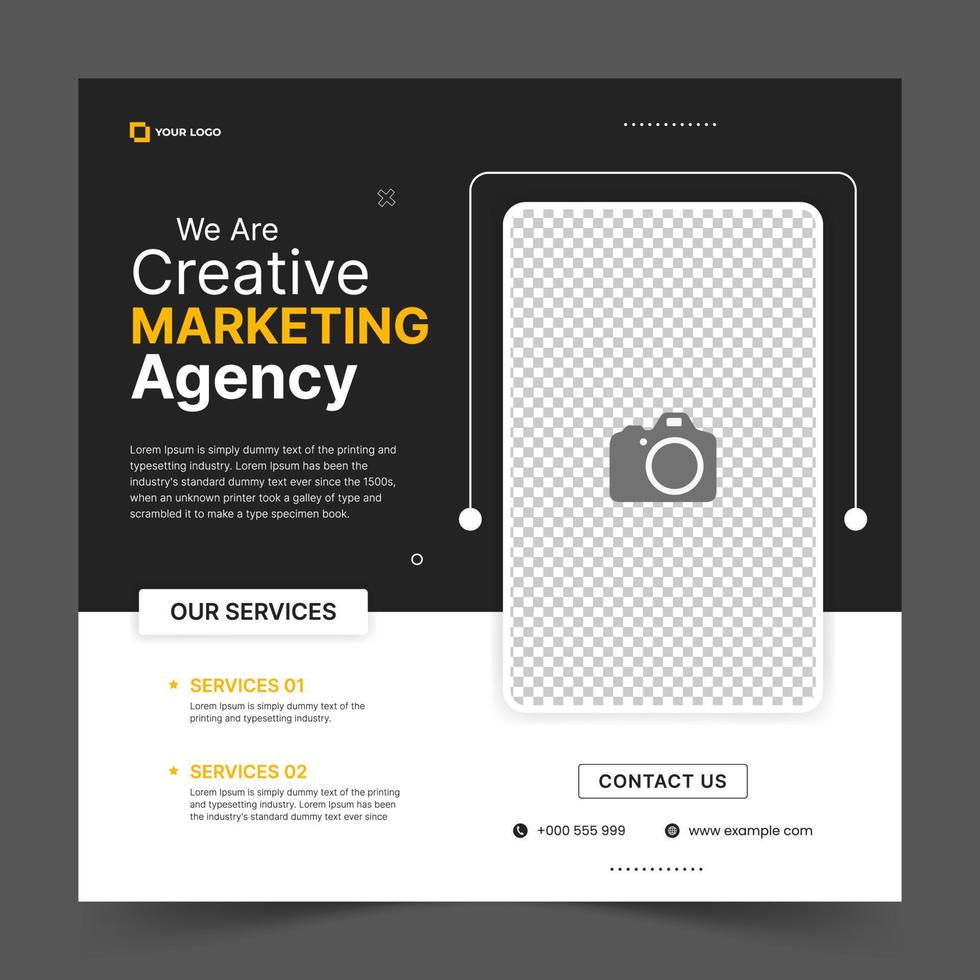 Creative digital marketing agency post banner, marketing social media banner. business marketing post banner. digital marketing banner. vector