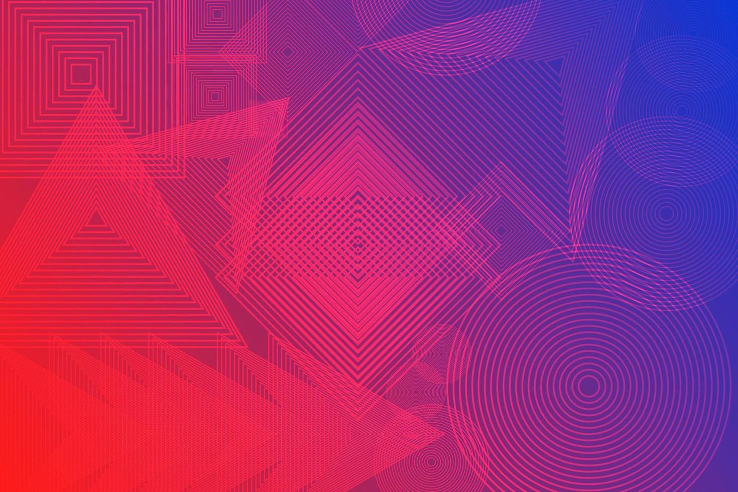 Pattern with geometric elements in pink-blue tones. abstract gradient background vector