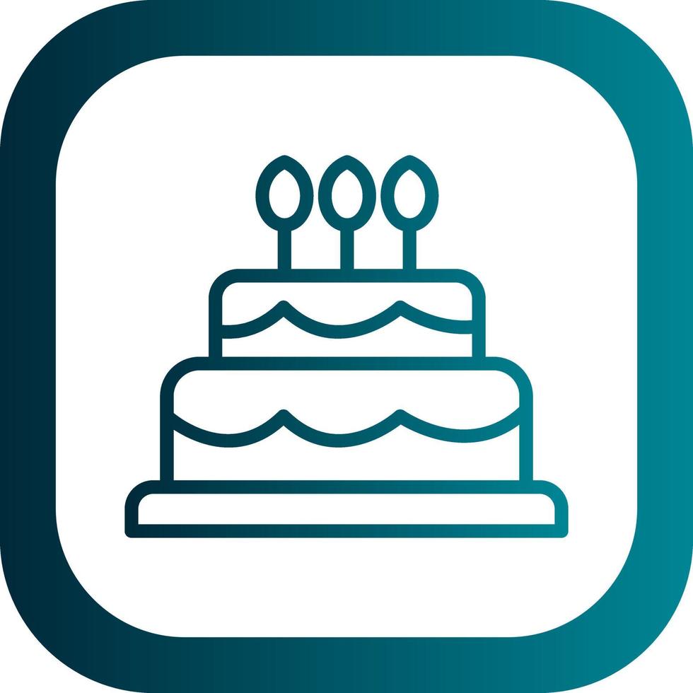 diseño de icono de vector de pastel de cumpleaños