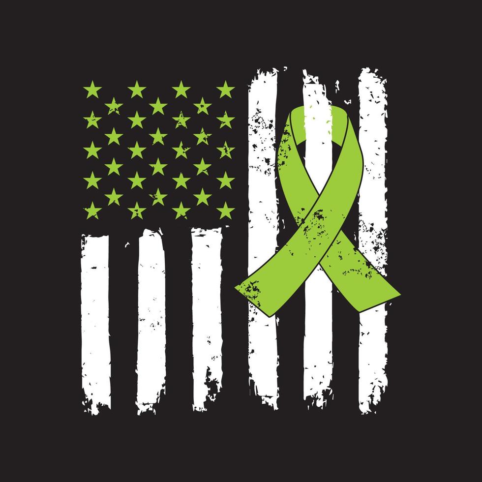linfoma conciencia, Lima verde cinta, americano maricón símbolo aislado en blanco vector ilustración