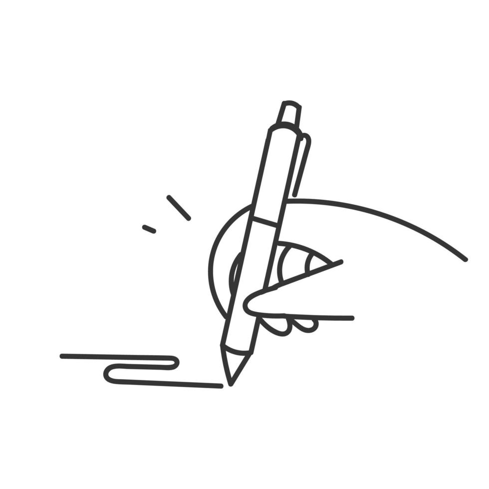 hand drawn doodle hand using pen illustration vector