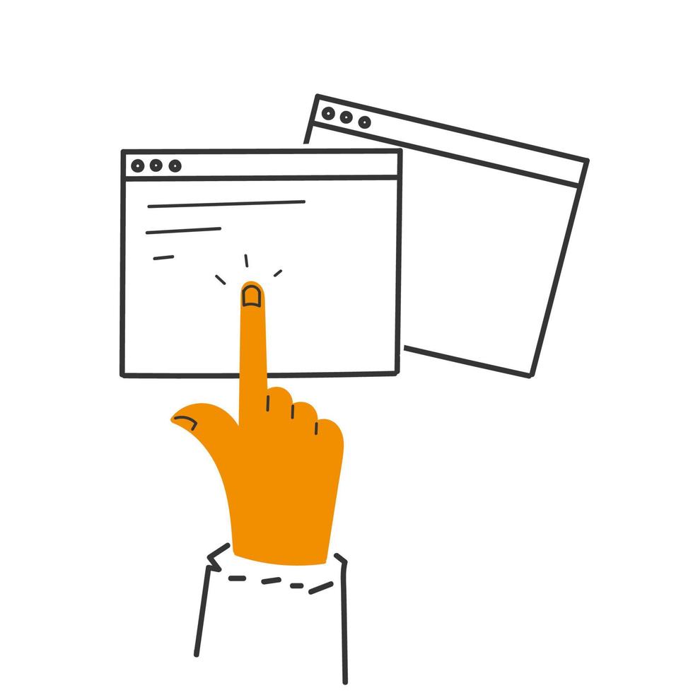 hand drawn doodle website page interface illustration vector