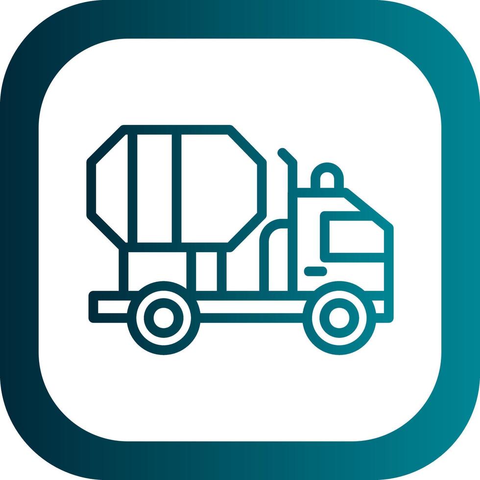 Cement Truck Vector Icon Design