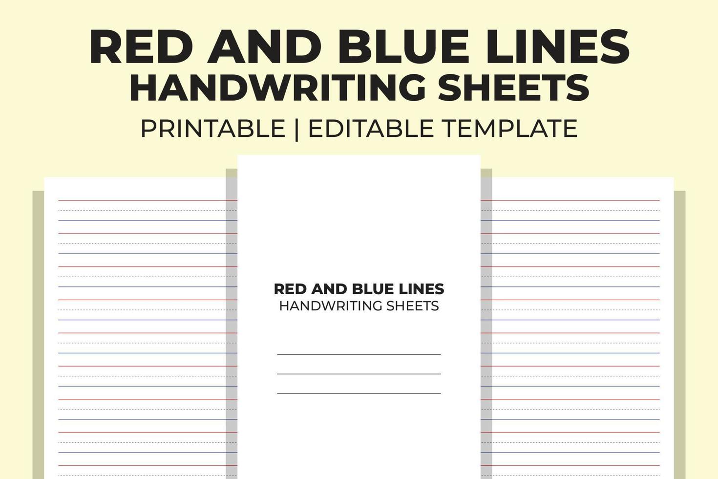 Red And Blue Lines Handwriting Sheets vector