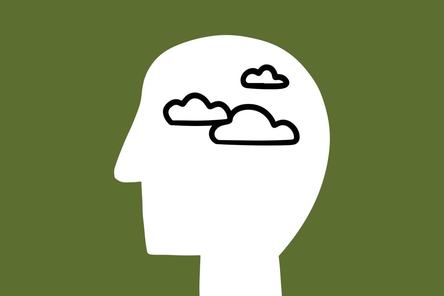 People head with cloud brain vector