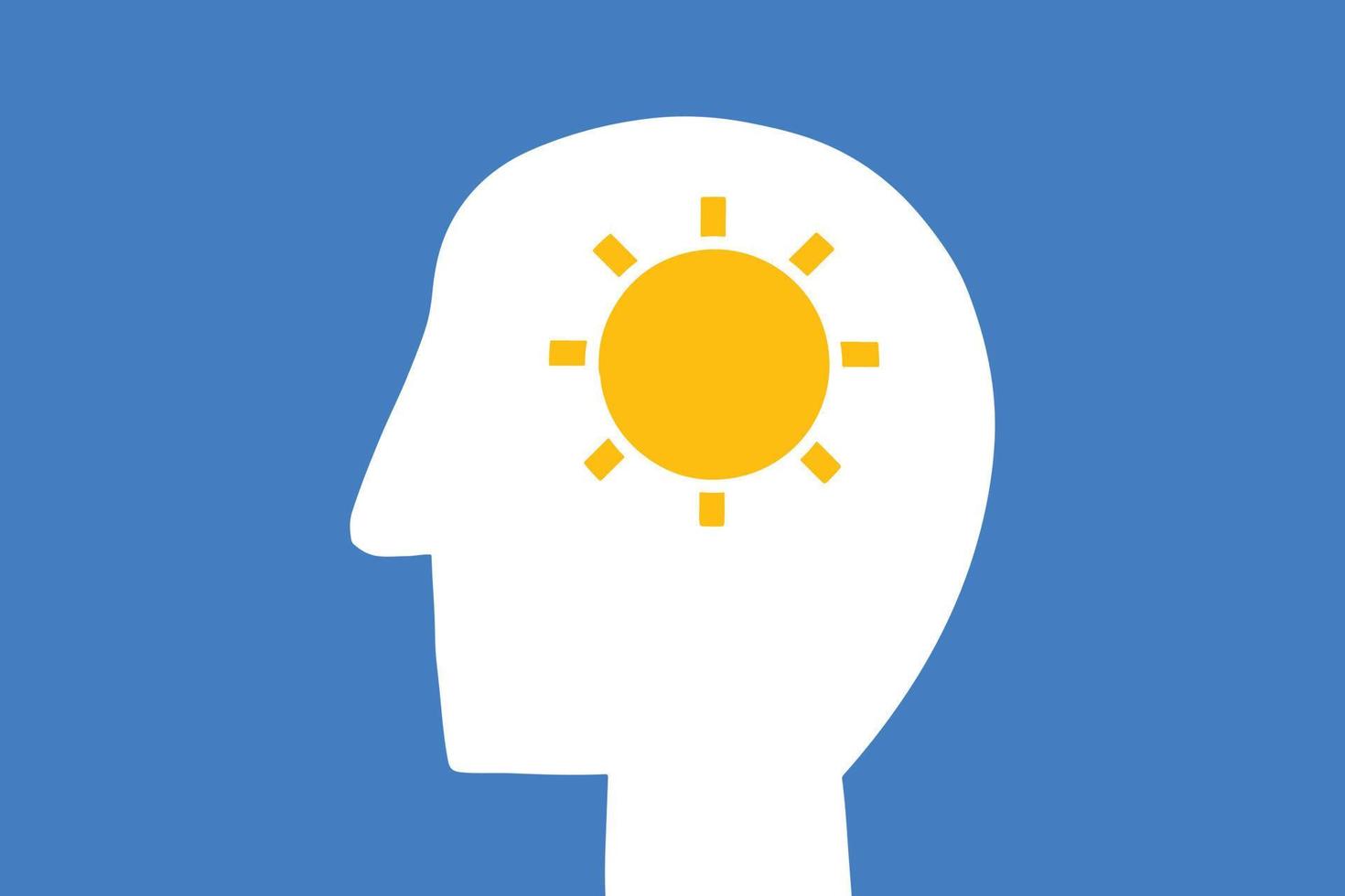 people head with sun symbol vector