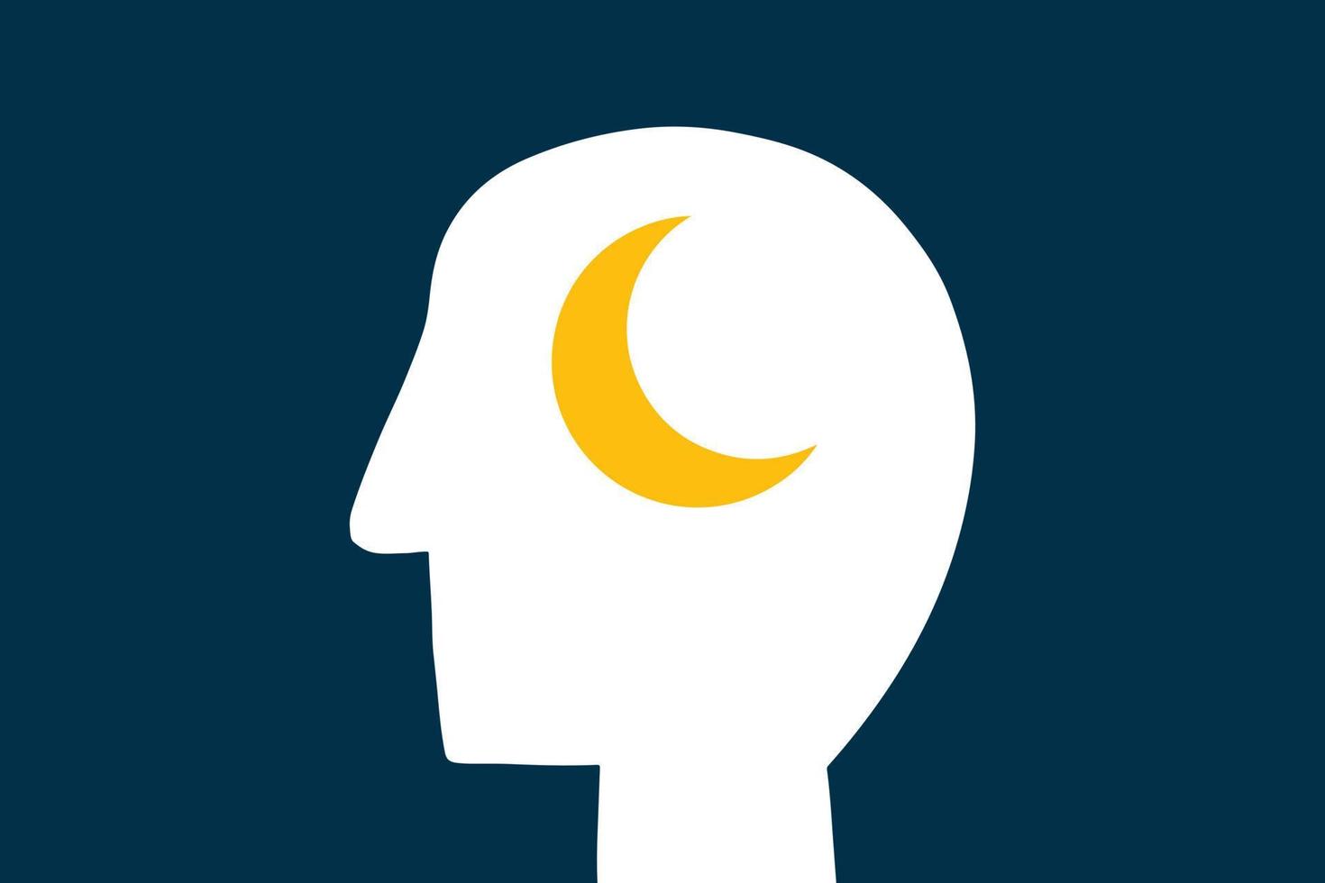 head people with crescent isolated vector