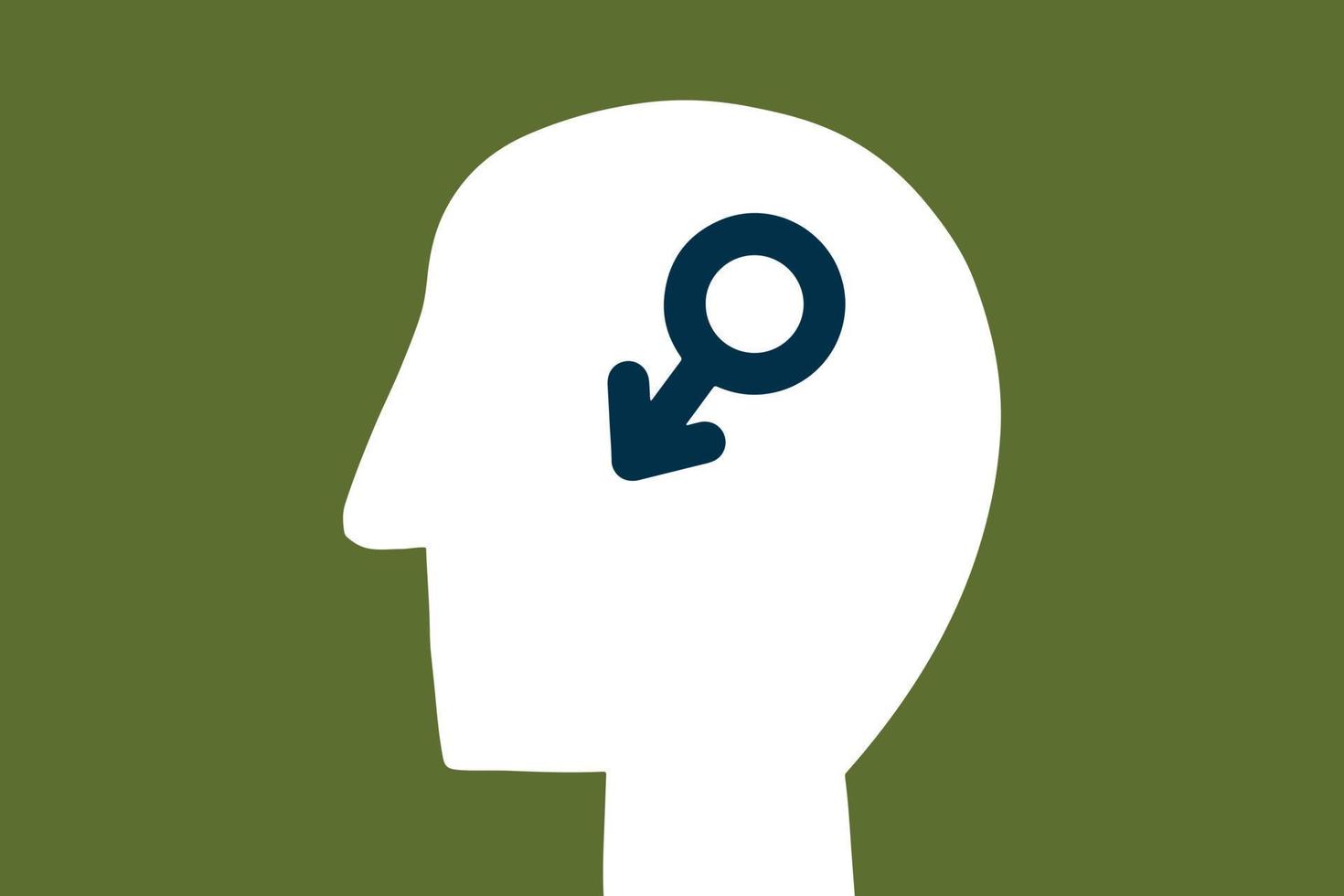 people head with male symbol vector