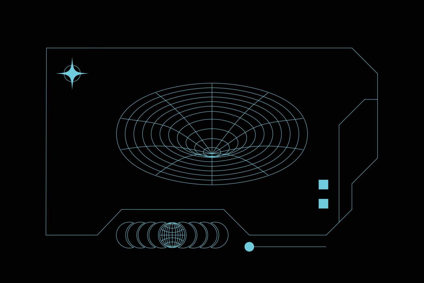 Futuristic interface with symbol for frame and copy space vector