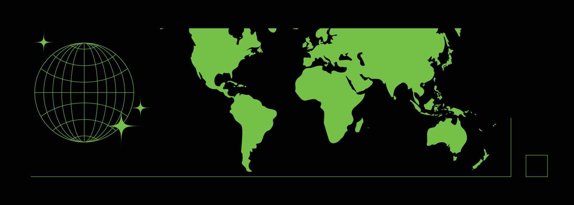 world map in futuristic interface vector