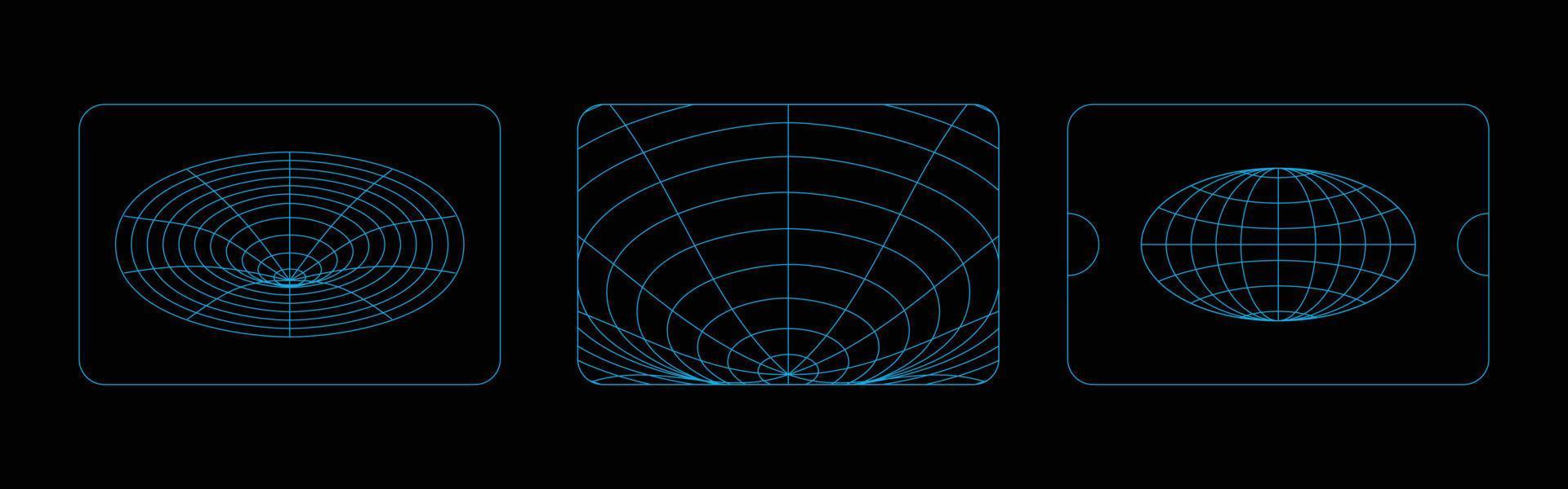 gravitation symbol in retro futuristic design element vector