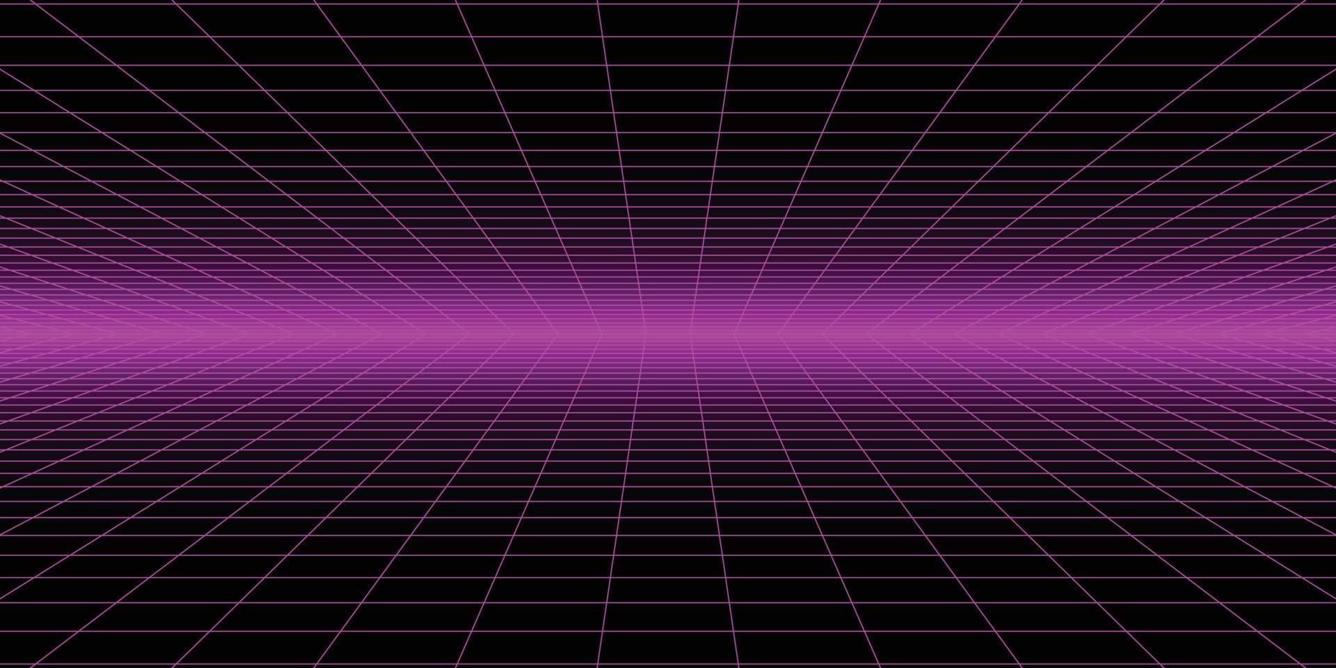 Perspective of the endless passage in retro 80s style for background design vector