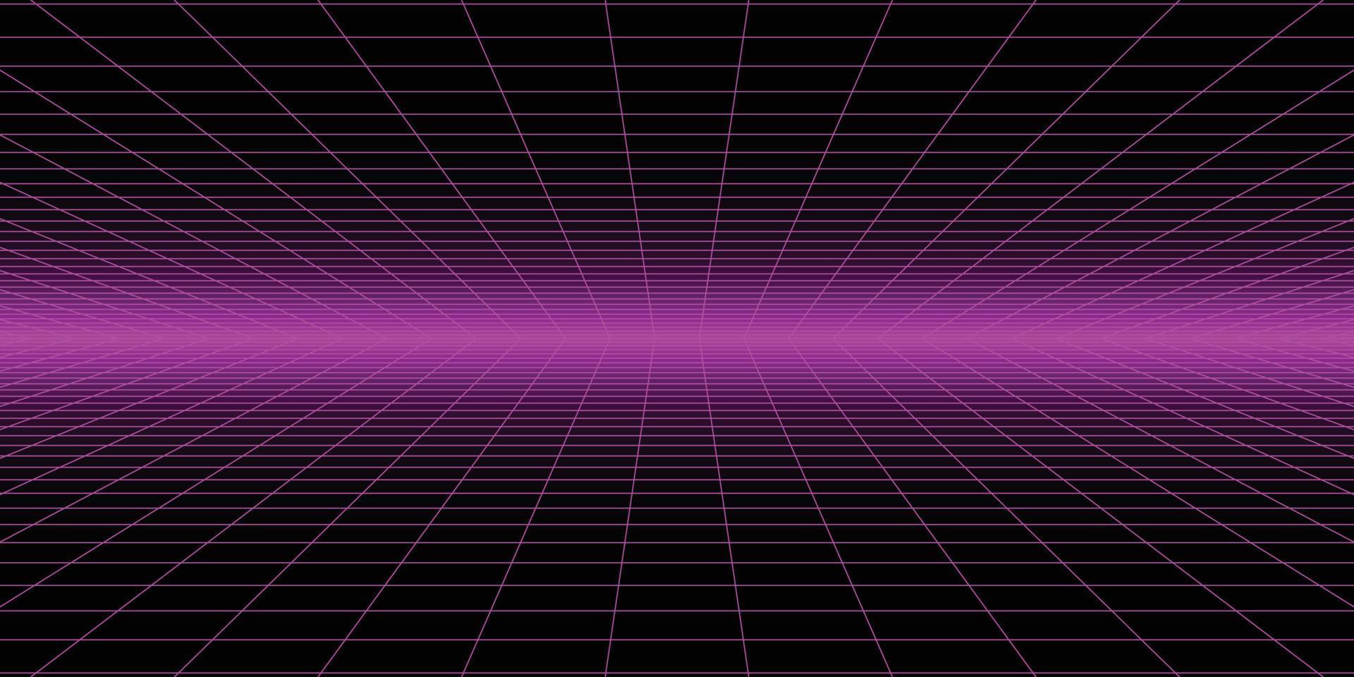 Perspective of the endless passage in retro 80s style for background design vector