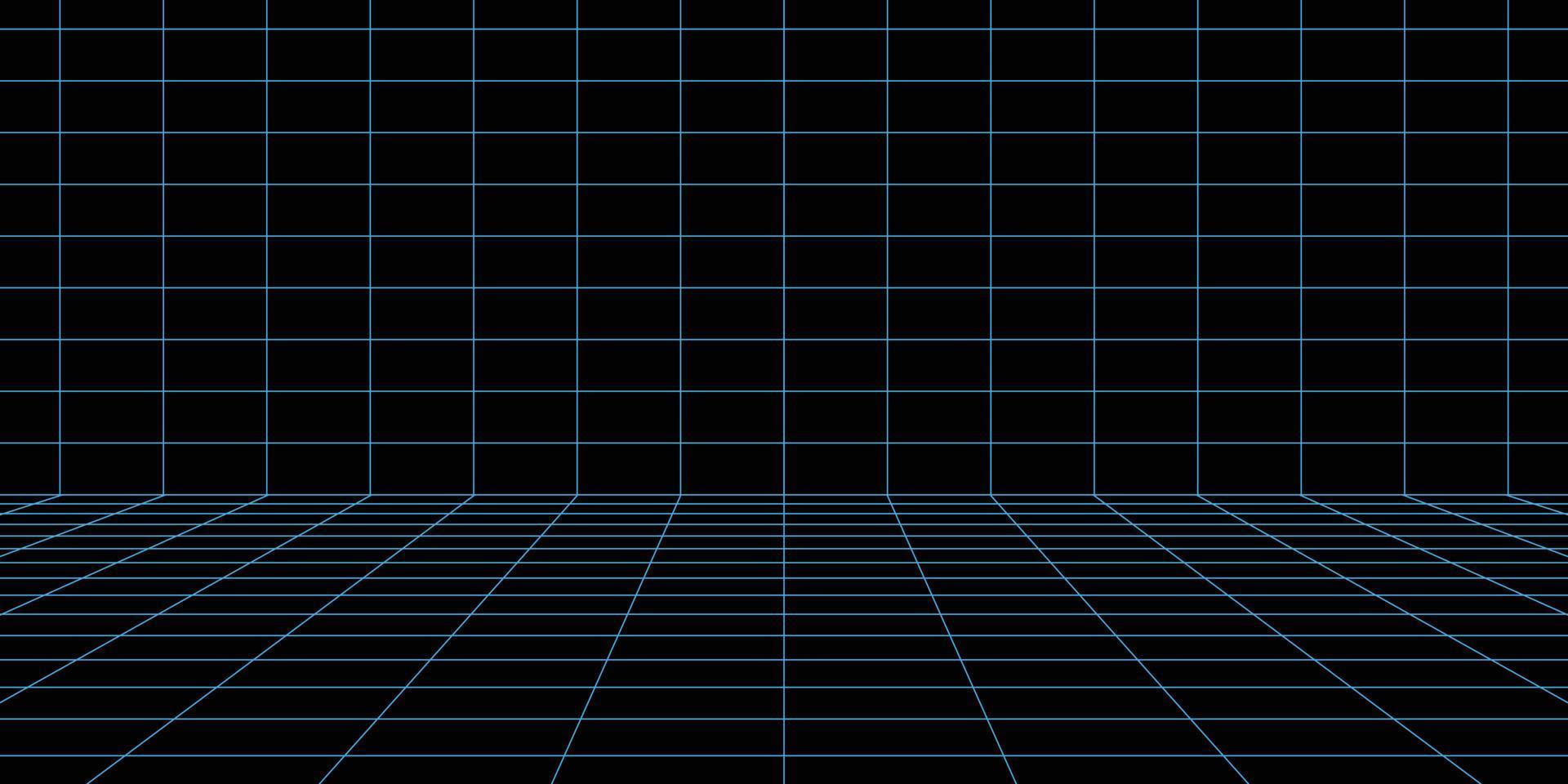 Perspective grid background. Retro futuristic design vector