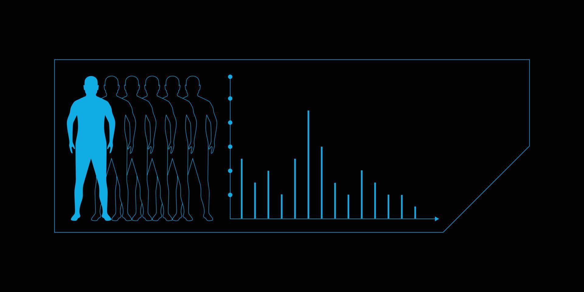 humano cuerpo análisis en digital interfaz diseño vector