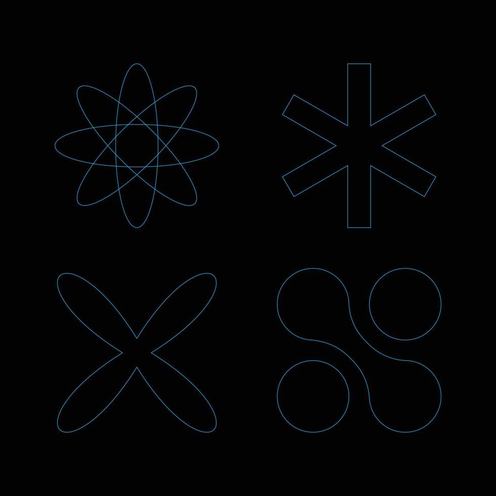 Retro futuristic shape for element design vector