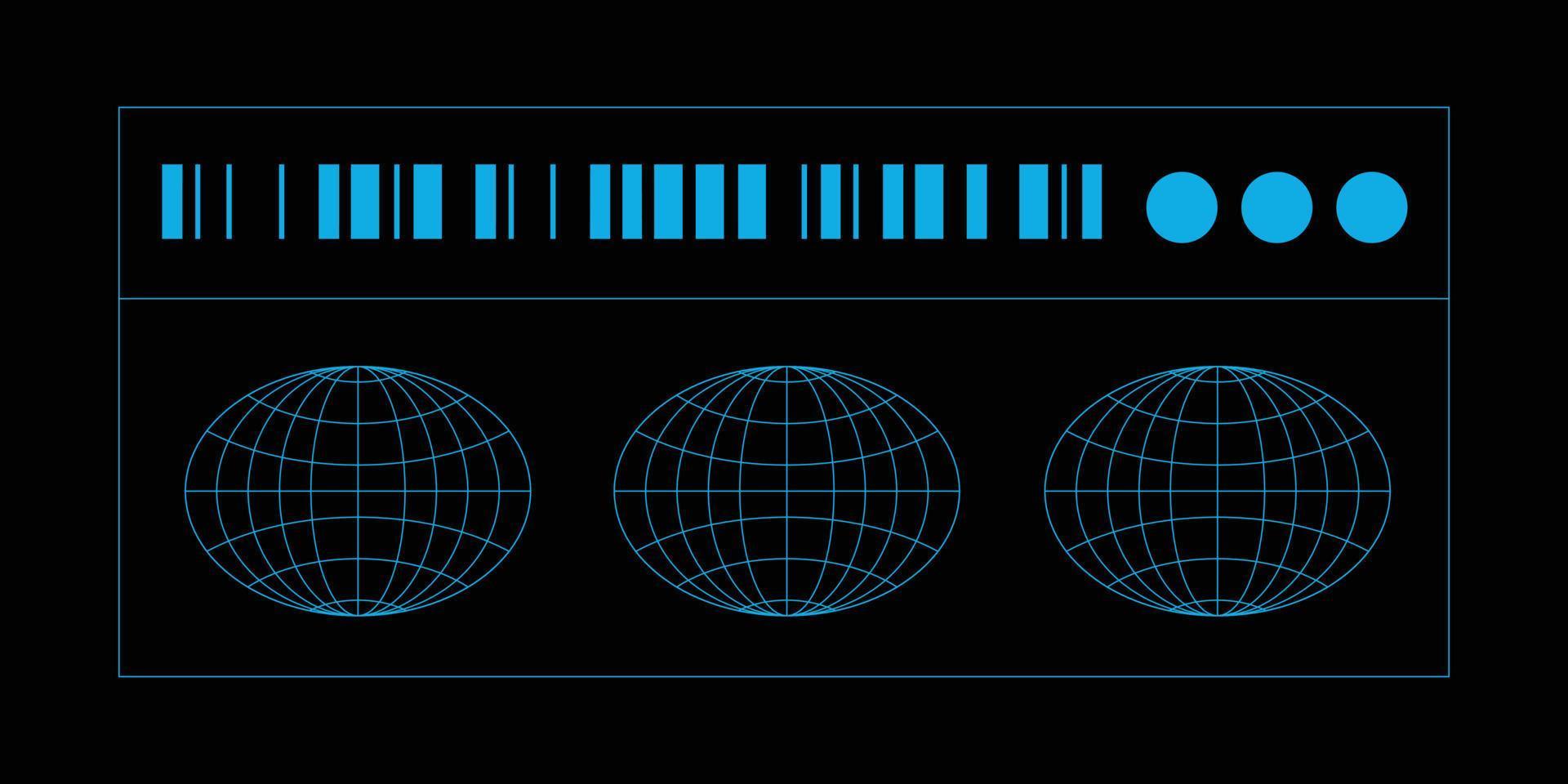 globo con bar código en retro futurista diseño elemento vector