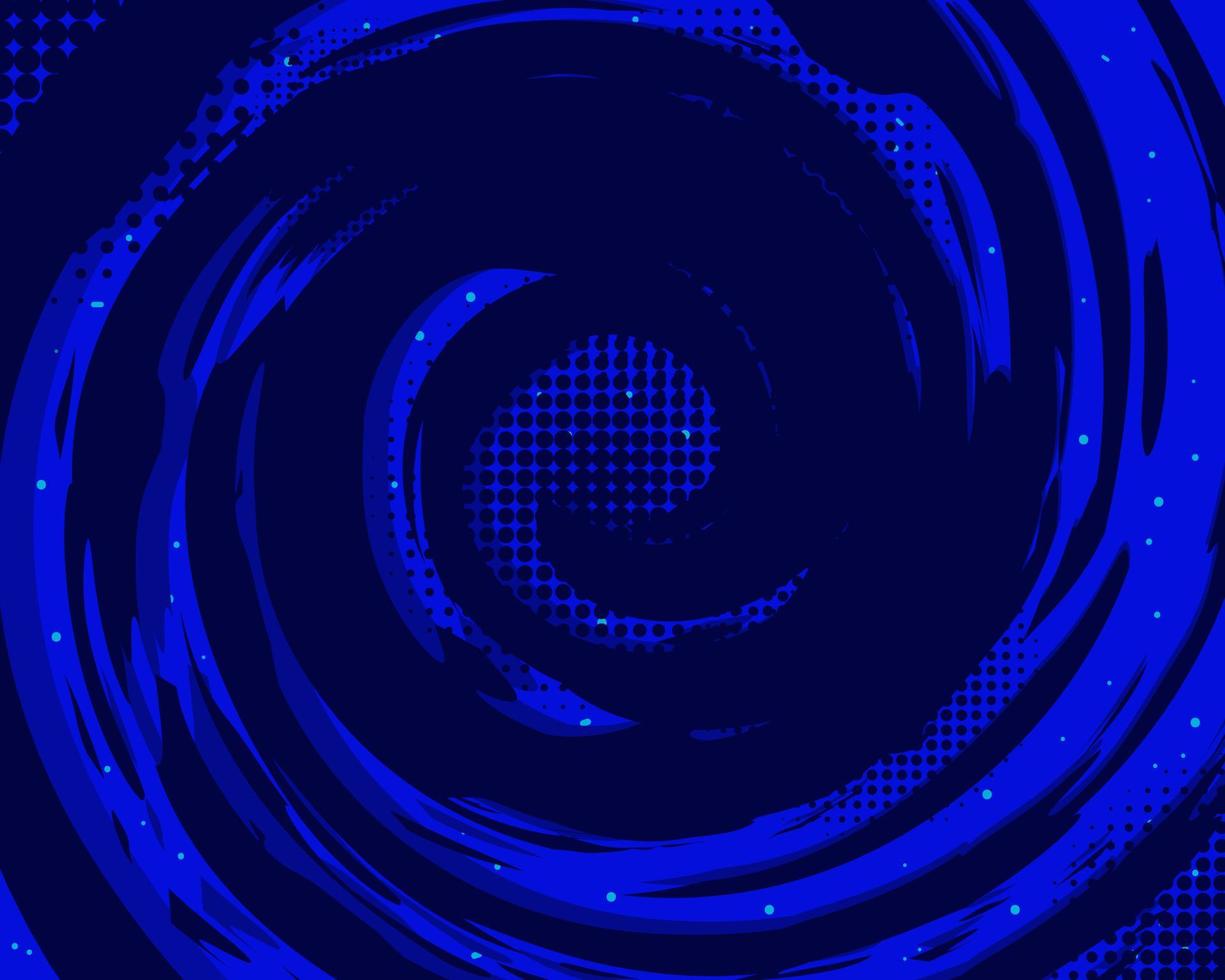 Dark blue grunge brush stroke abstract spiral background vector