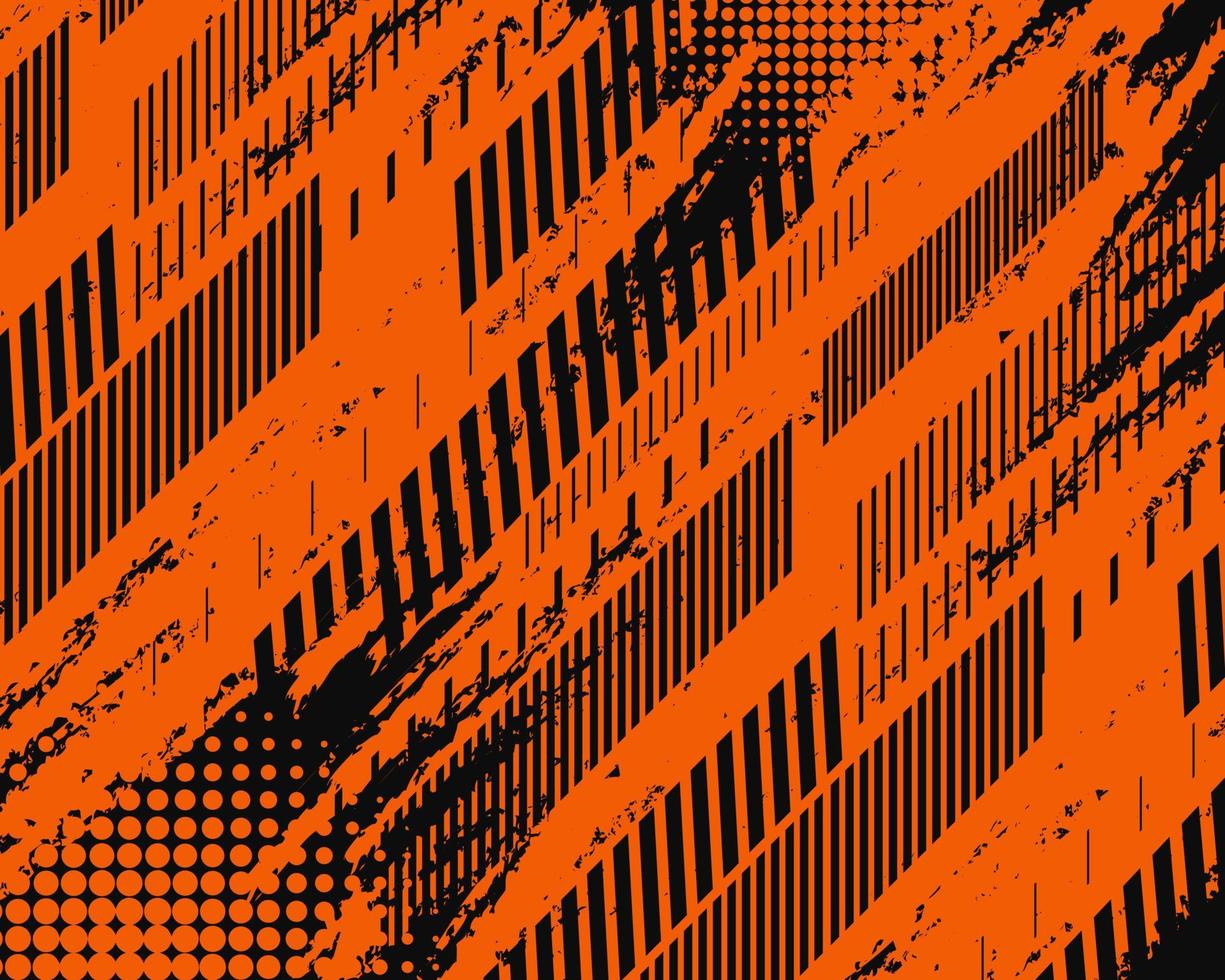 Racing design black orange grunge brush stroke background vector