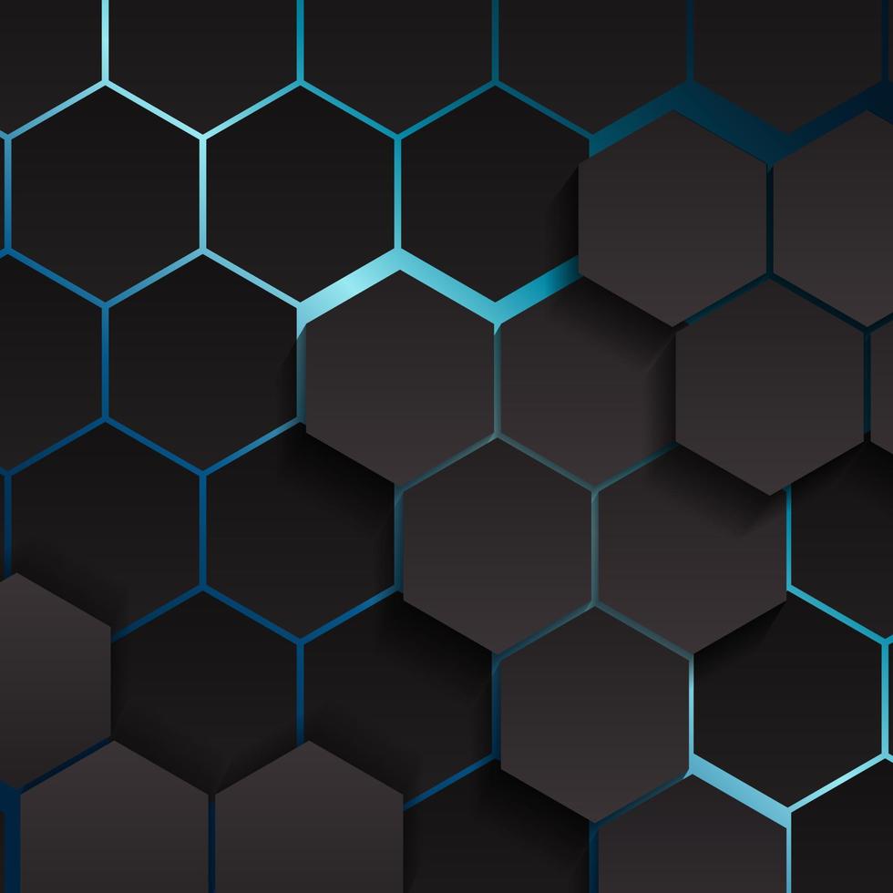 Elegant background glowing hexagon pattern vector