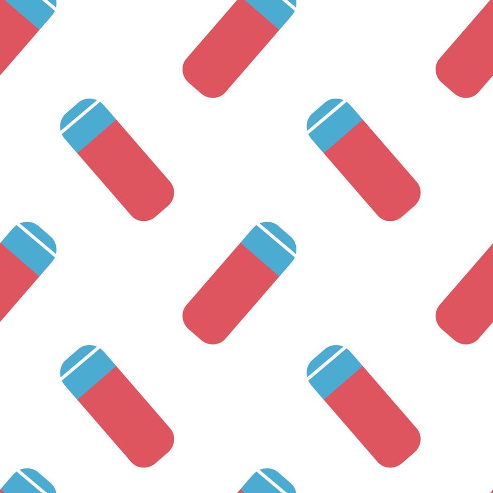 Vector flat hand drawn seamless pattern with eraser or rubber