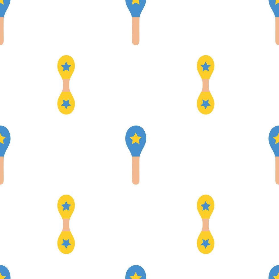 Vector flat hand drawn seamless pattern with maracas