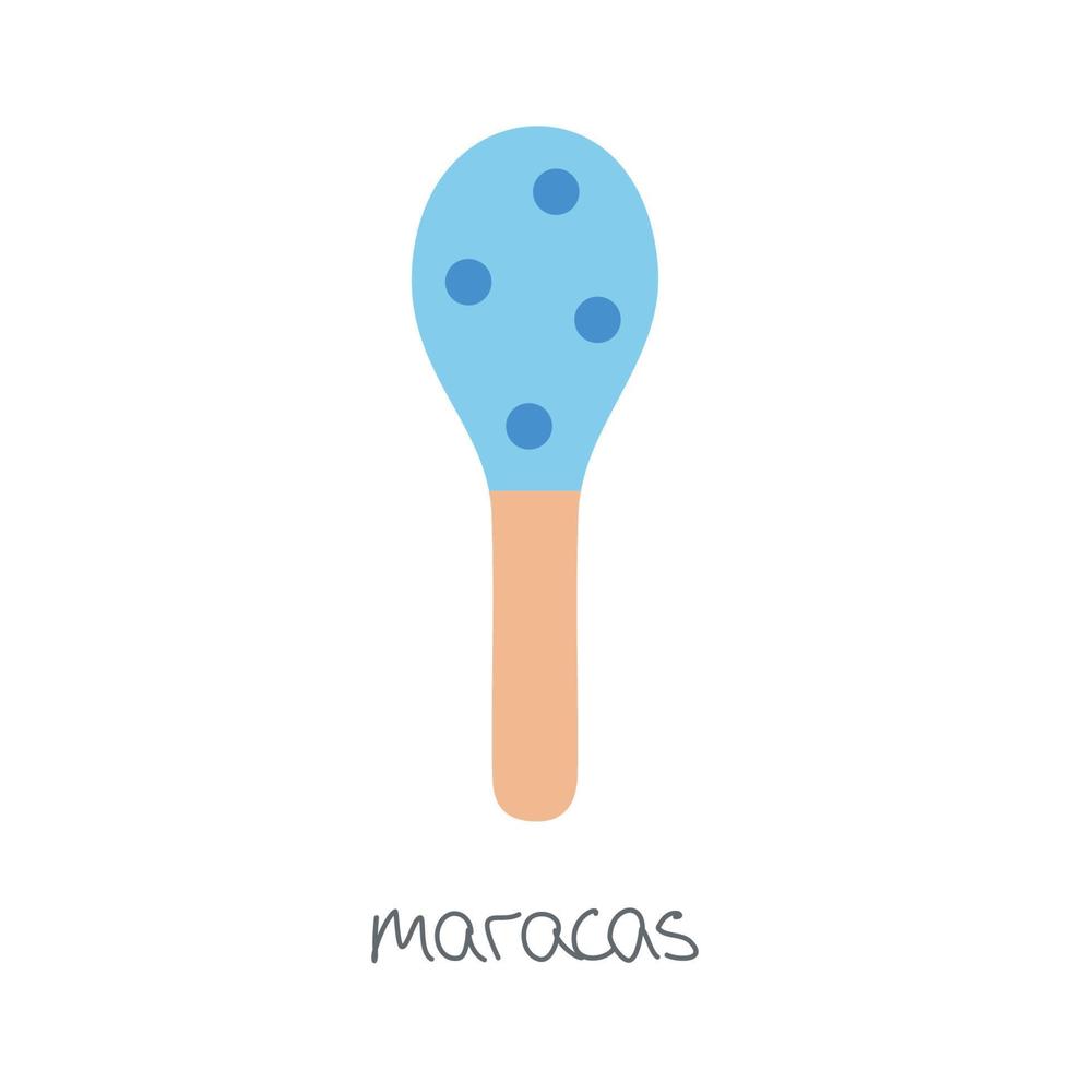 instrumentos musicales de juguete dibujados a mano para niños. ilustración vectorial plana de maracas vector