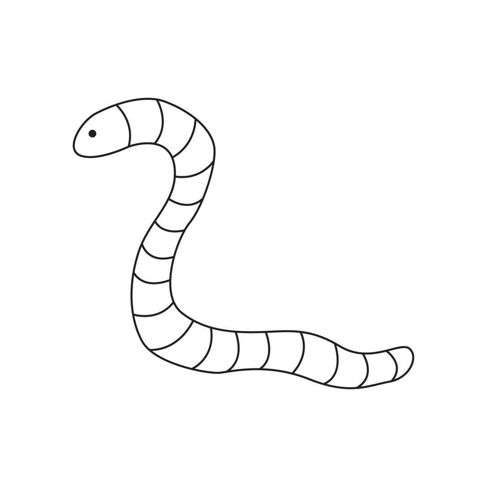 mano dibujado ilustración de un gusano. vector