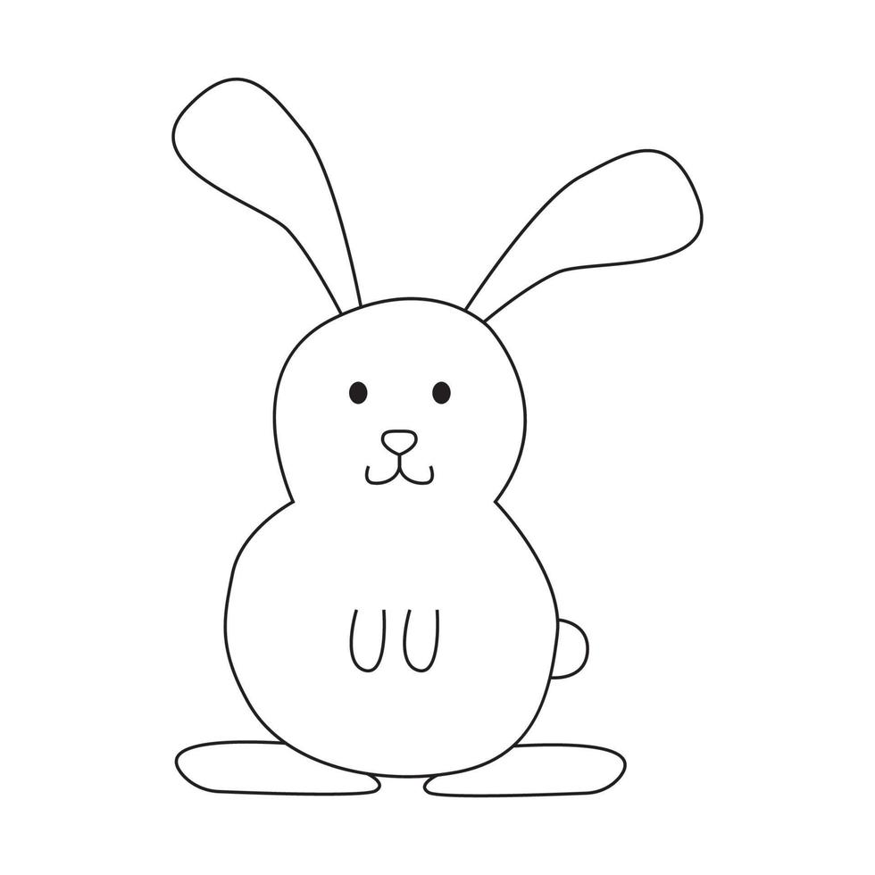 Hand drawn rabbit illustration. Isolated on white background vector