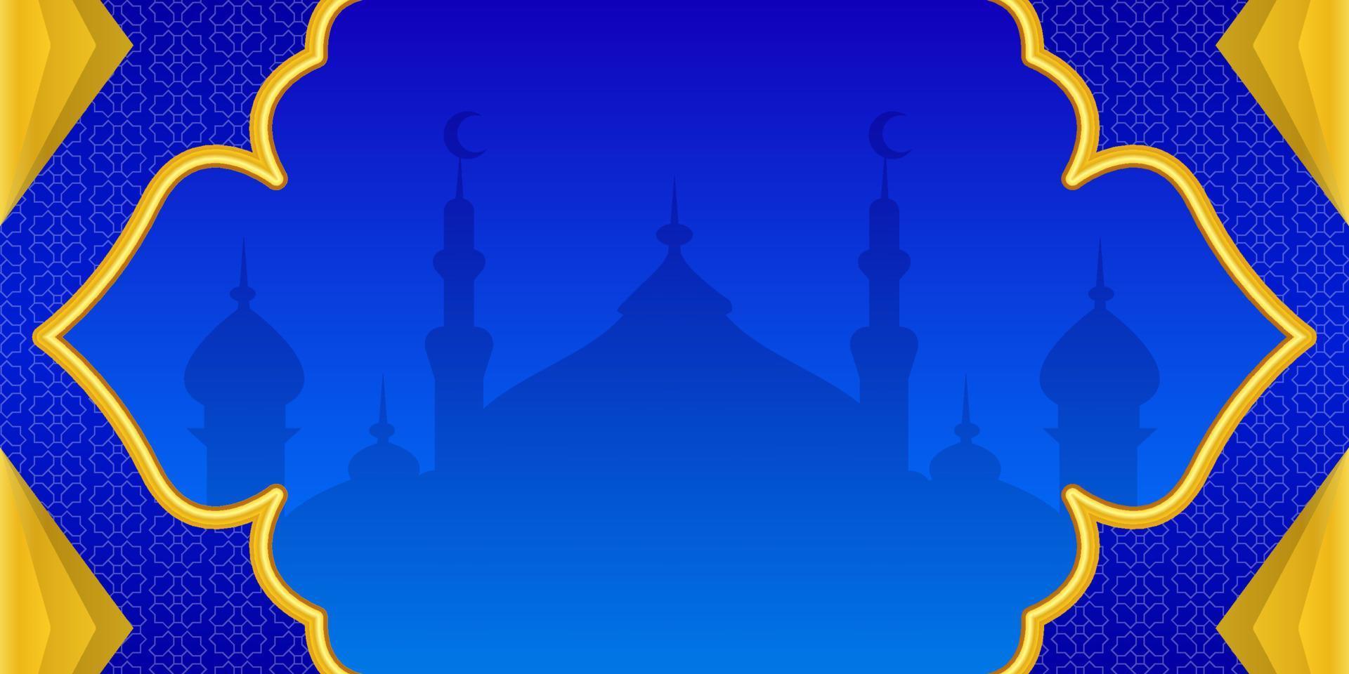 Islamic Blue Banner Background Template vector