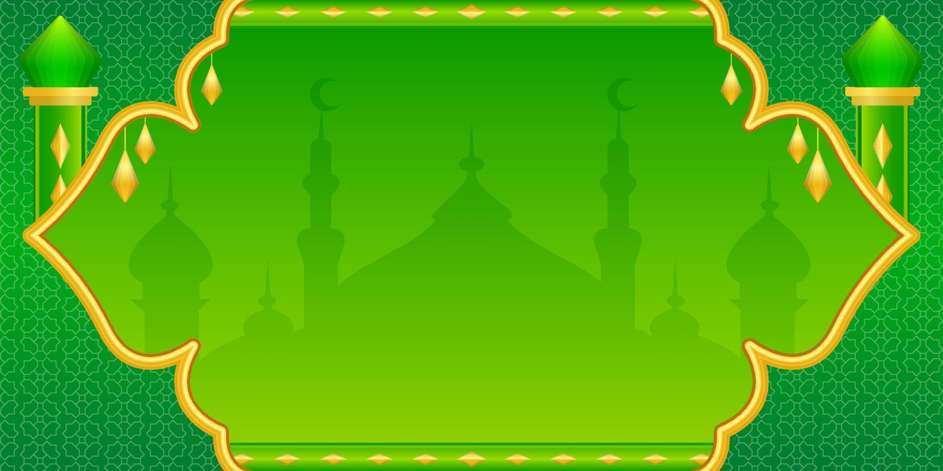 Islamic Green Banner Background Template vector