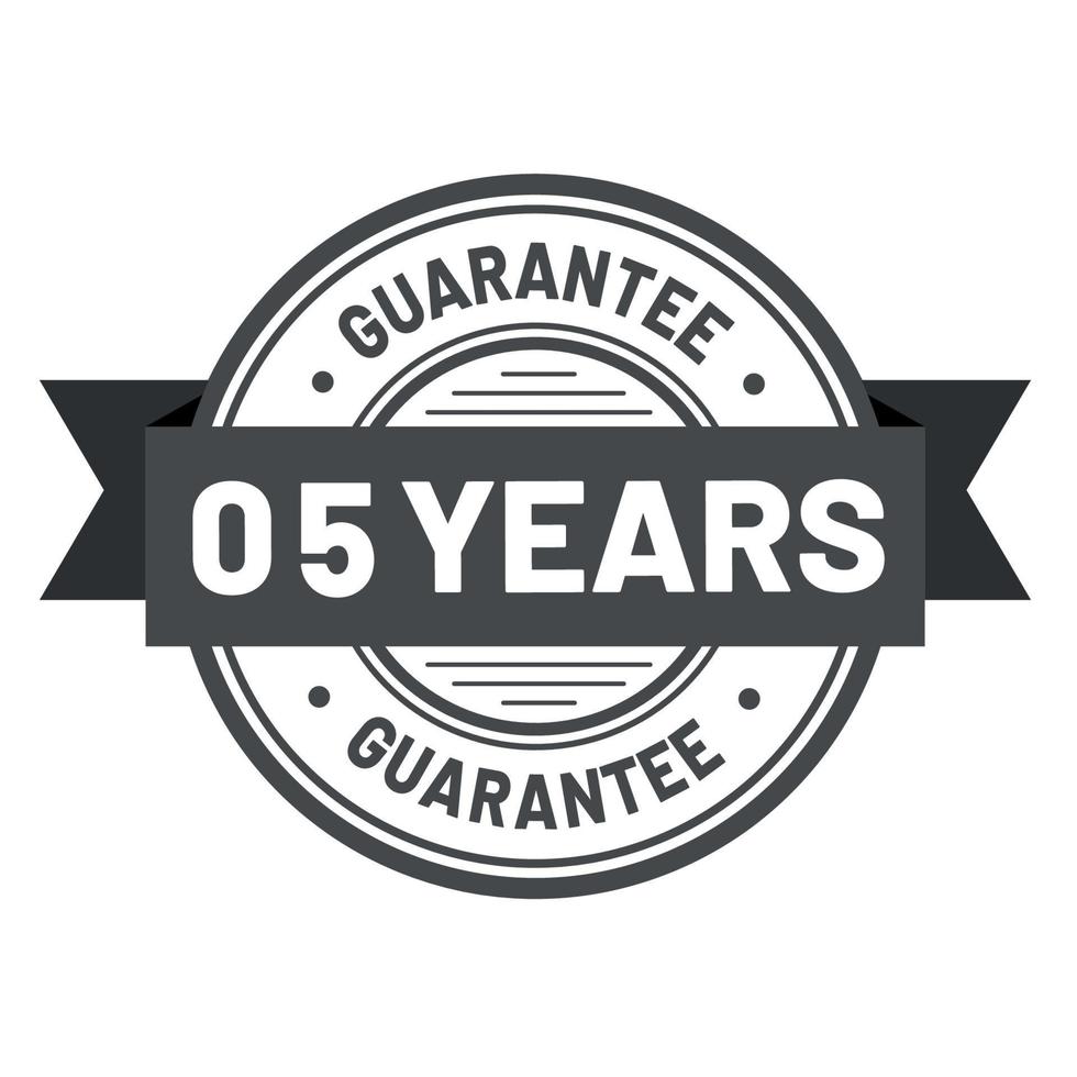 05 years guarantee label seal stamp vector