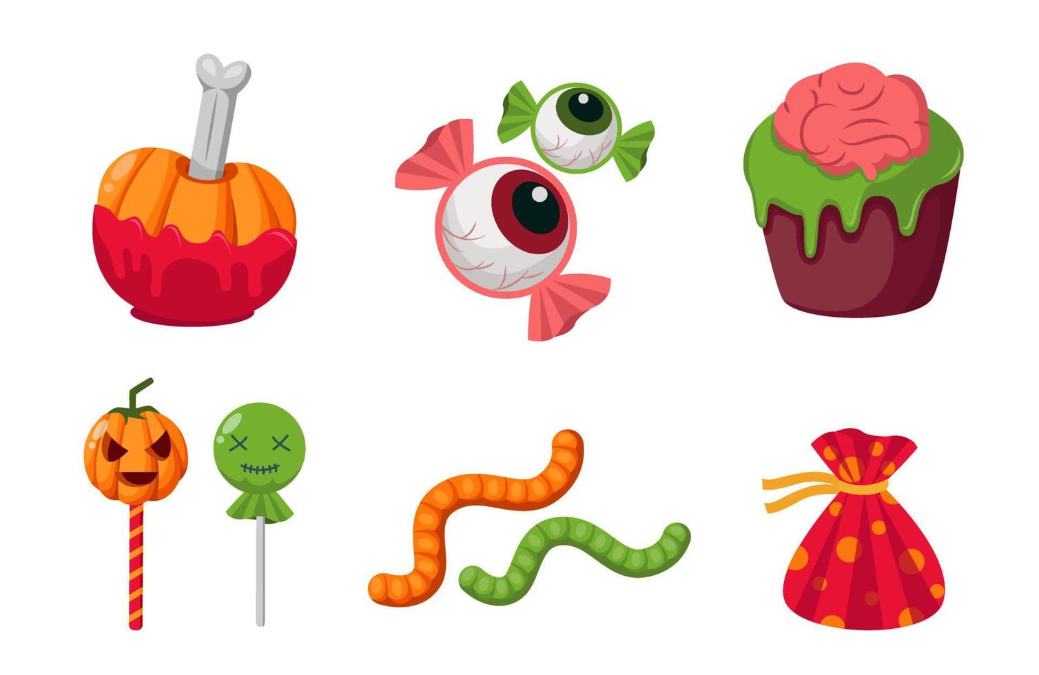 Halloween element vector set with Halloween symbols.