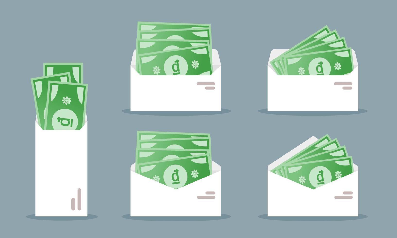 Vietnamese Dong Money in Envelope vector