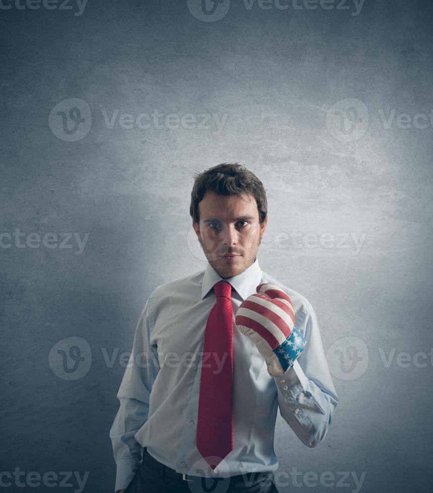 Businessman ready to fight photo