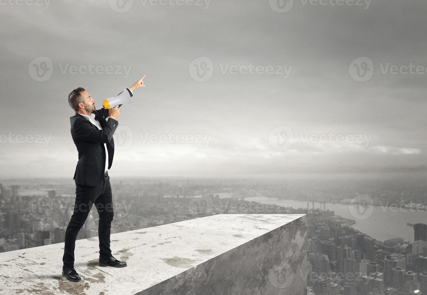 Authoritarian announcement to the megaphone photo