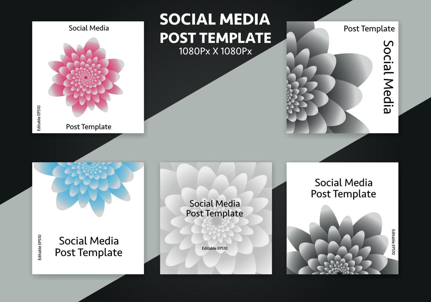 Post template for social media - editable Post cover design for business vector