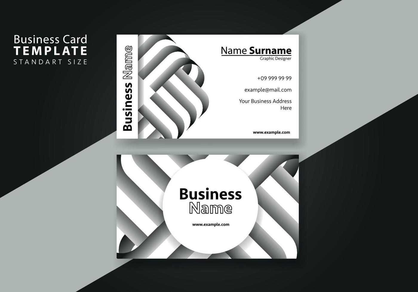 Business Card Template Design Abstract Modern business card for Luxury Presentation of Simple Corporate Identity Concept Minimal Elegant Brand Set of Creative Contact Information vector